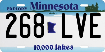 MN license plate 268LVE