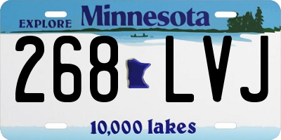 MN license plate 268LVJ
