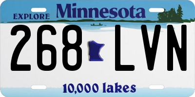 MN license plate 268LVN