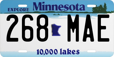 MN license plate 268MAE
