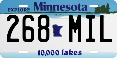 MN license plate 268MIL