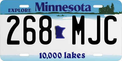MN license plate 268MJC