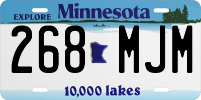 MN license plate 268MJM