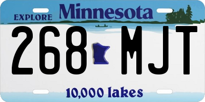 MN license plate 268MJT