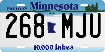 MN license plate 268MJU