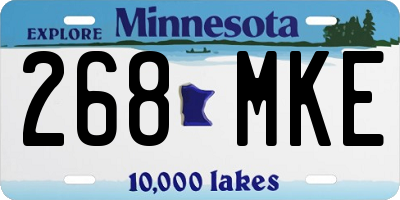 MN license plate 268MKE
