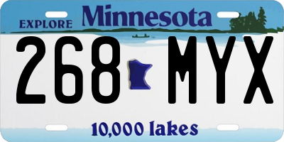MN license plate 268MYX