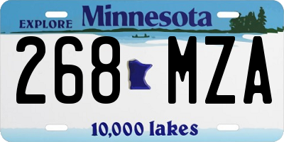 MN license plate 268MZA
