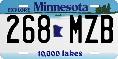 MN license plate 268MZB