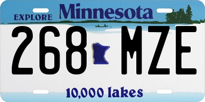 MN license plate 268MZE