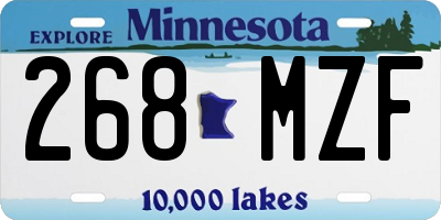 MN license plate 268MZF