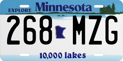 MN license plate 268MZG