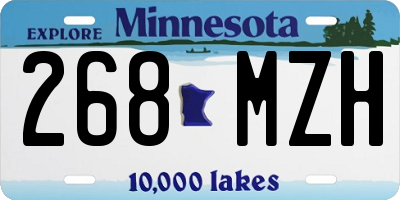 MN license plate 268MZH