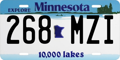 MN license plate 268MZI