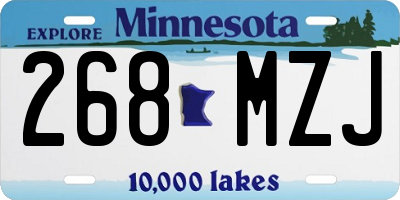MN license plate 268MZJ
