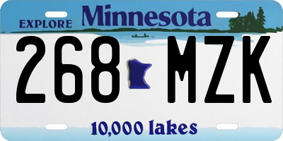 MN license plate 268MZK