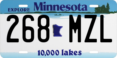 MN license plate 268MZL