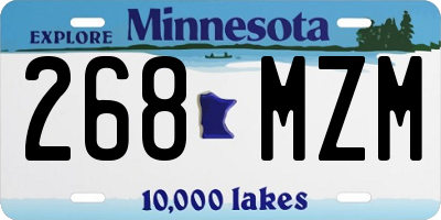 MN license plate 268MZM