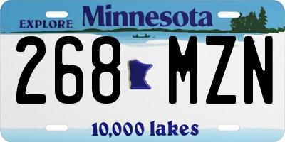 MN license plate 268MZN