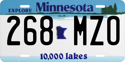 MN license plate 268MZO