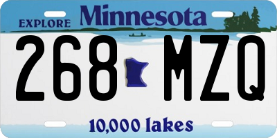 MN license plate 268MZQ