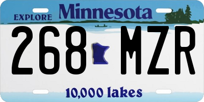 MN license plate 268MZR
