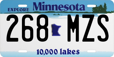 MN license plate 268MZS