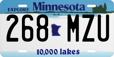 MN license plate 268MZU