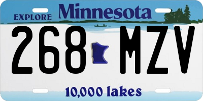 MN license plate 268MZV