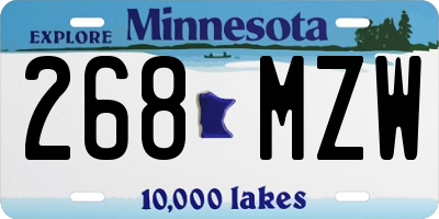 MN license plate 268MZW