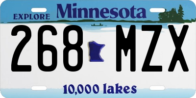 MN license plate 268MZX