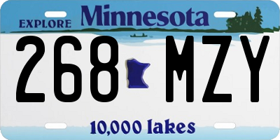 MN license plate 268MZY