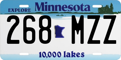 MN license plate 268MZZ