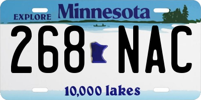 MN license plate 268NAC