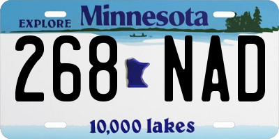 MN license plate 268NAD