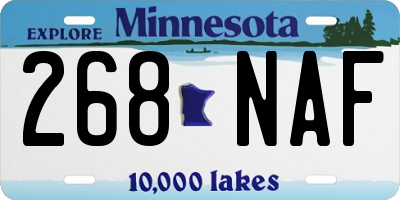 MN license plate 268NAF