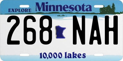 MN license plate 268NAH