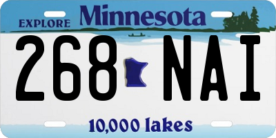 MN license plate 268NAI