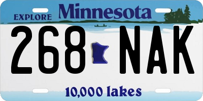 MN license plate 268NAK