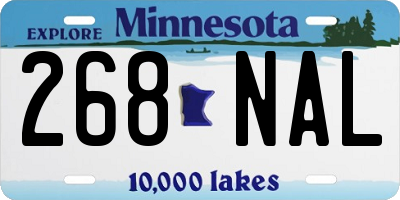 MN license plate 268NAL