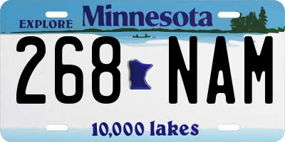 MN license plate 268NAM