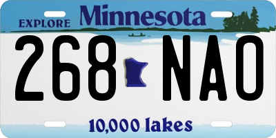 MN license plate 268NAO