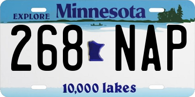 MN license plate 268NAP