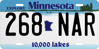 MN license plate 268NAR