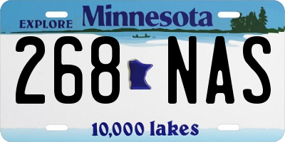 MN license plate 268NAS
