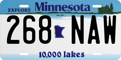 MN license plate 268NAW