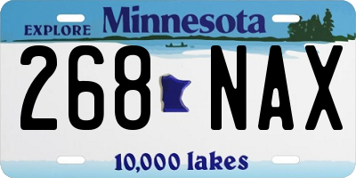 MN license plate 268NAX