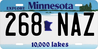 MN license plate 268NAZ