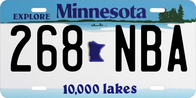 MN license plate 268NBA