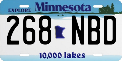 MN license plate 268NBD